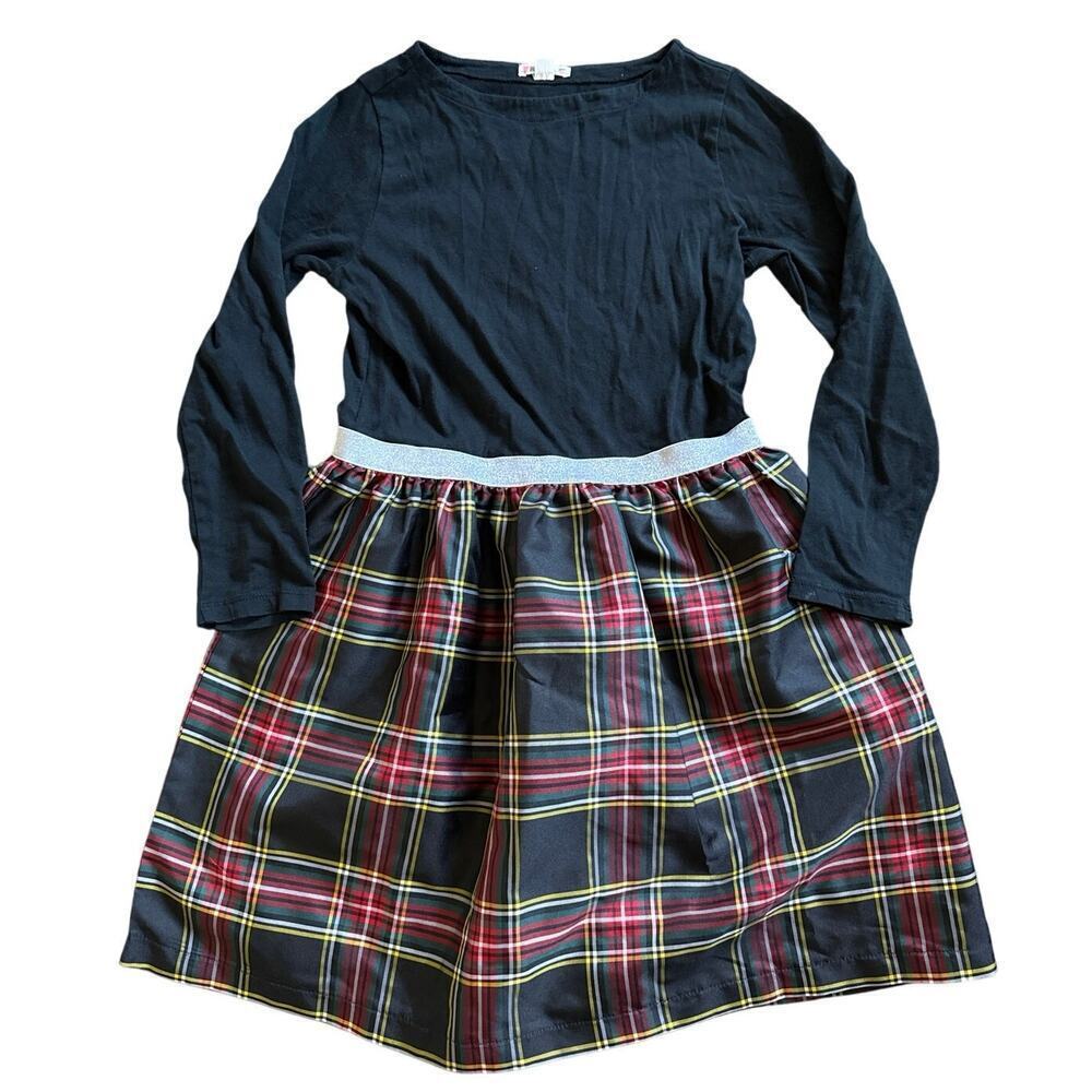Girls Crewcuts Tartan Plaid Christmas Holiday Long Sleeve Dress Size 10